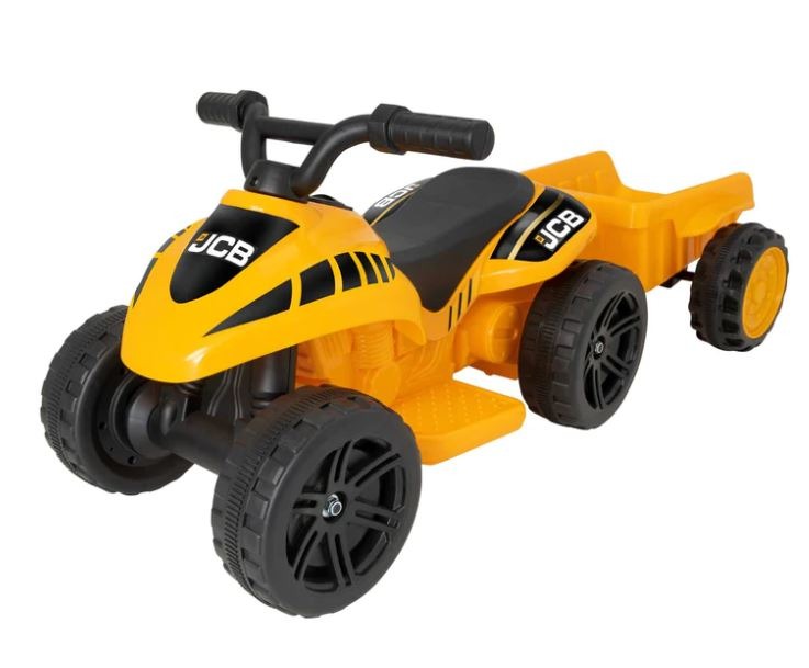 JCB Battery Operated Mini Quad Ride-On and Trailer