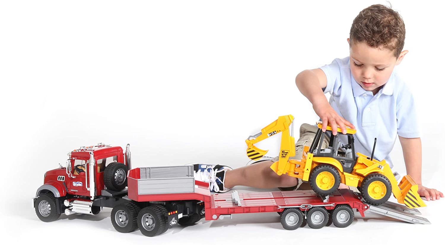 MACK Truck With Low Loader And JCB 4CX 1 16 Scale JCB Explore