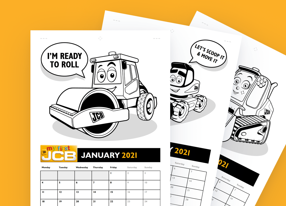 PRINTABLE 2021 CALENDAR: MY 1ST JCB