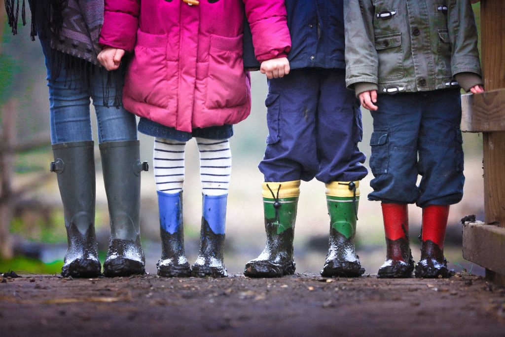 kids in wellies