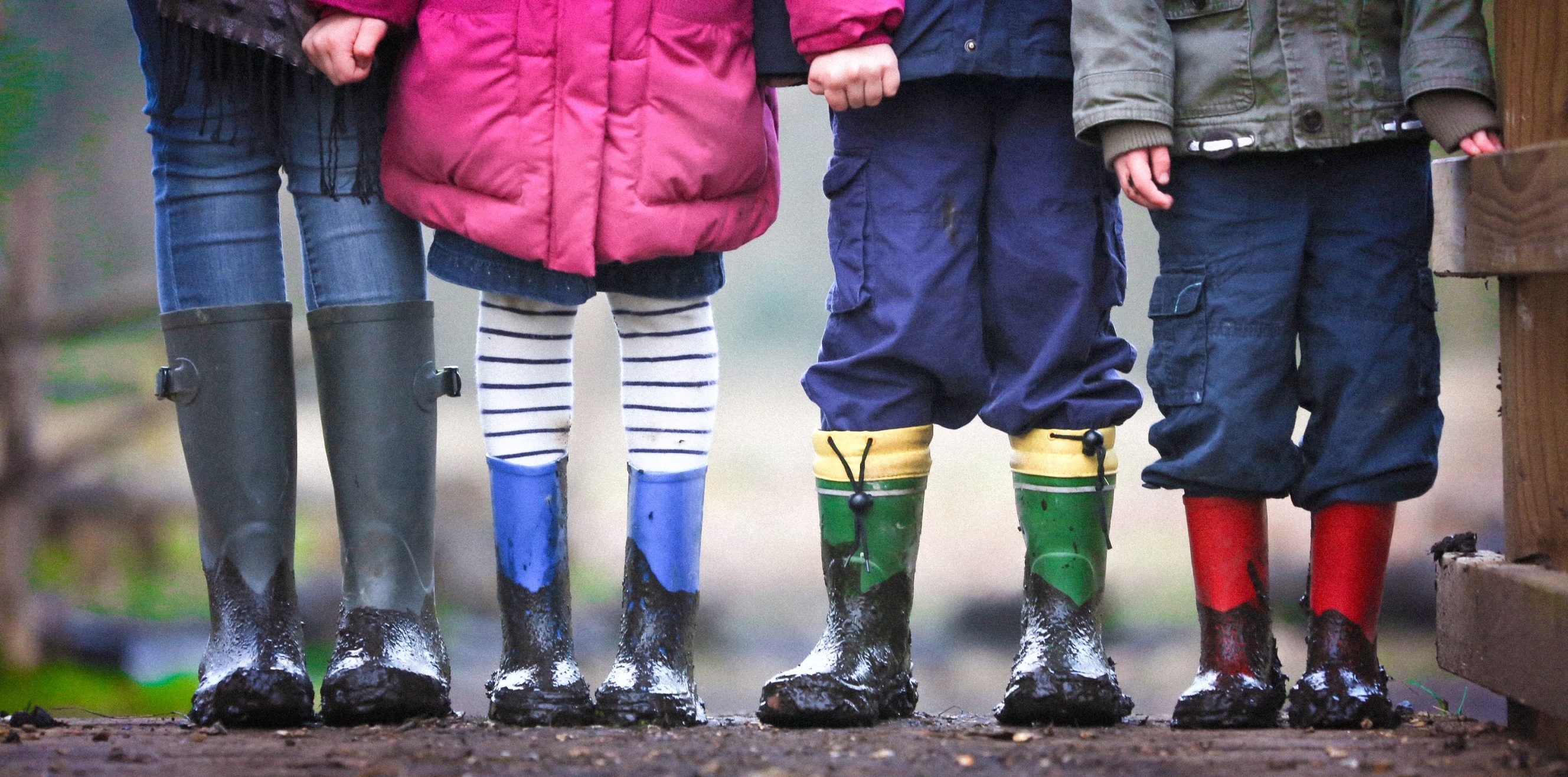 kids in wellies