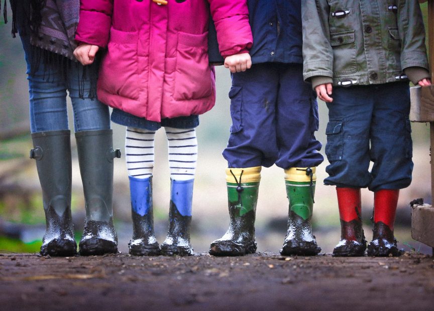 kids in wellies