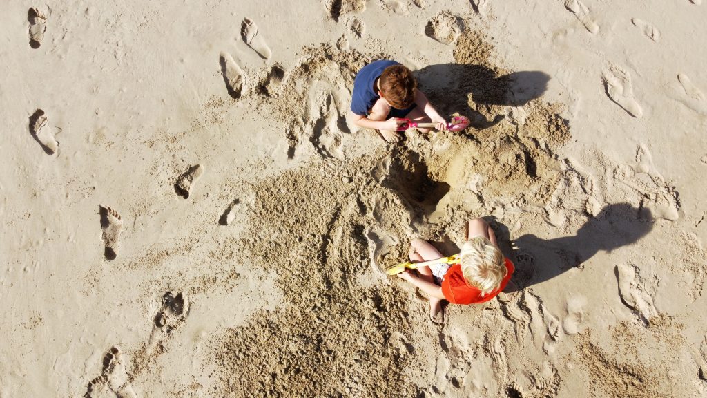 kids on the beach