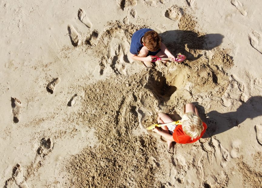 kids on the beach