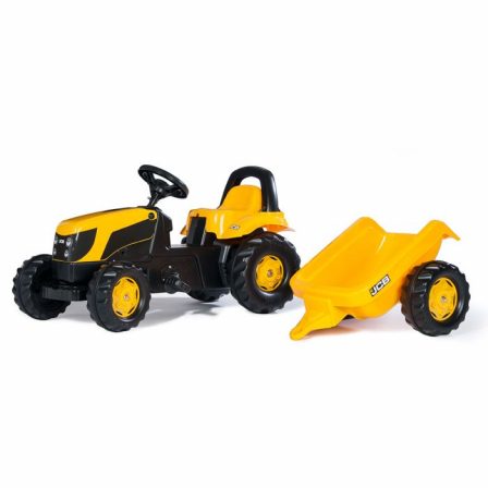 Electric Tractor FARMER with ladle and trailer, orange, rear drive, 6V  battery, Plastic wheels, wide seat, 20W Motor, Single seater, Steering  wheel control, LED Lights