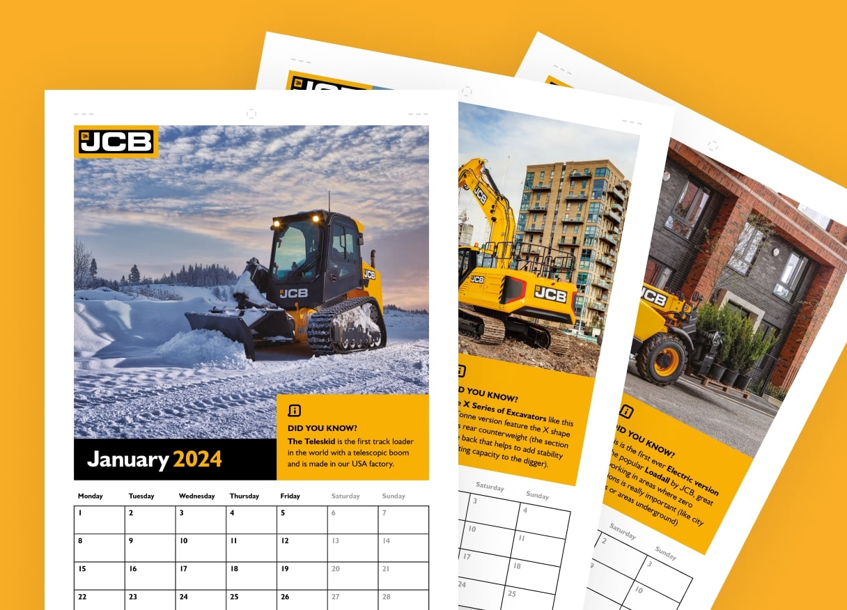 PRINTABLE 2024 CALENDAR: JCB MACHINES