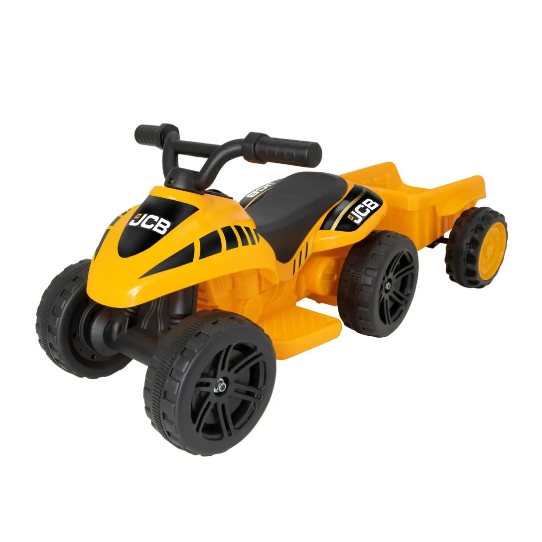 JCB Battery Operated Mini Quad Ride-On With Trailer