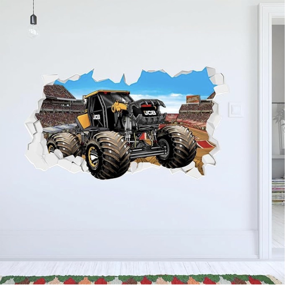 Monster Jam Wall Sticker DIGatron Driving Through Broken Wall Decal Art 60cm Width x 35cm Height