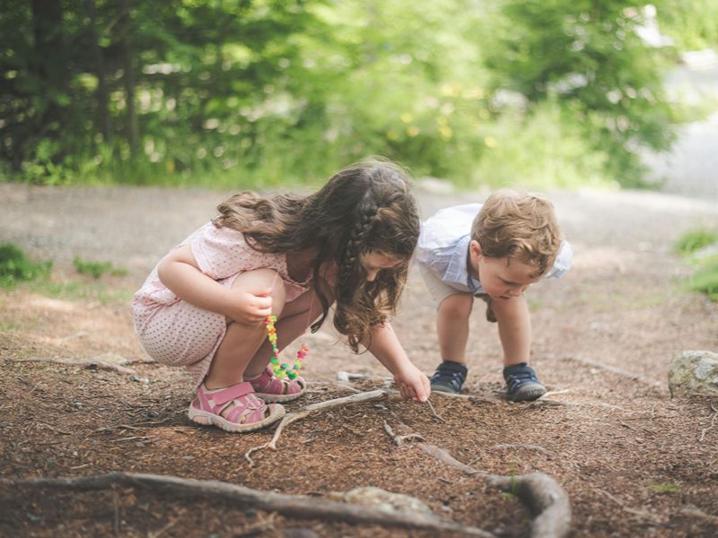 Outdoor STEM Ideas for Kids stick bridge